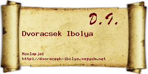 Dvoracsek Ibolya névjegykártya